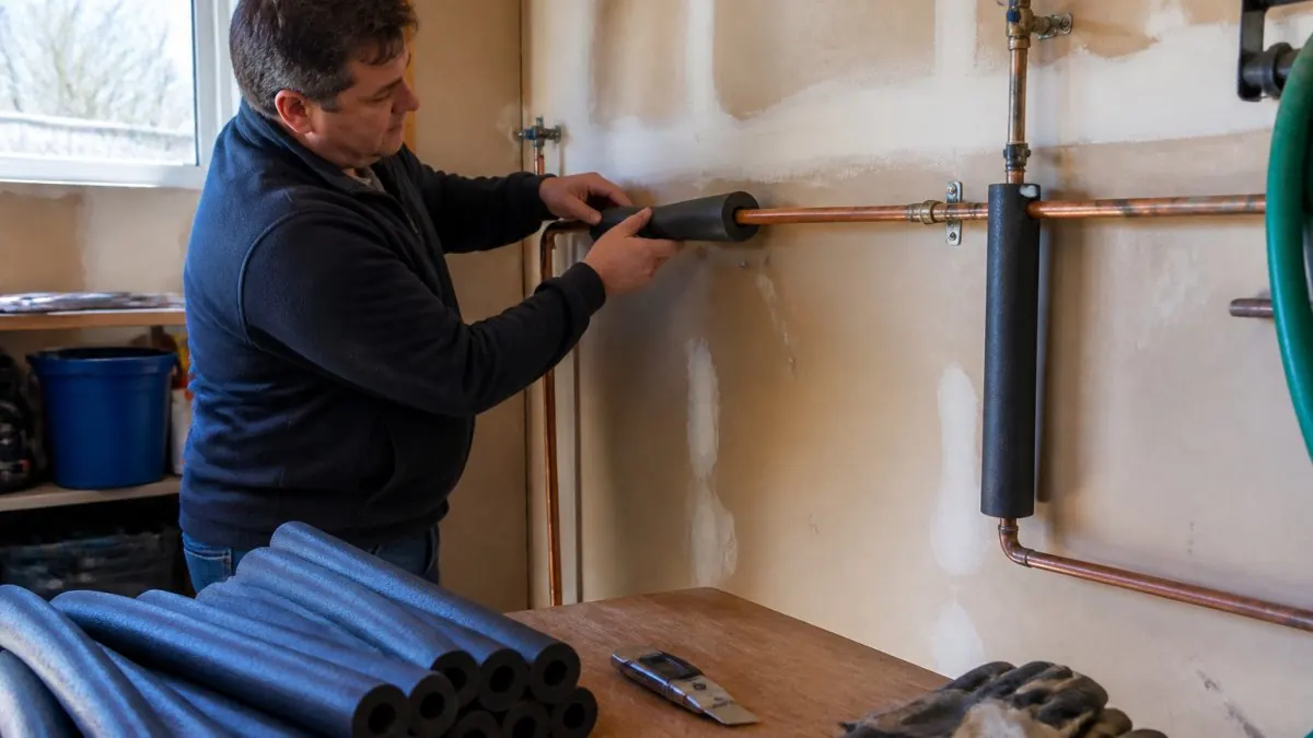 Photo illustrating How to Insulate Water Pipes in a Garage for how to prevent frozen pipes in unheated garage in New Jersey